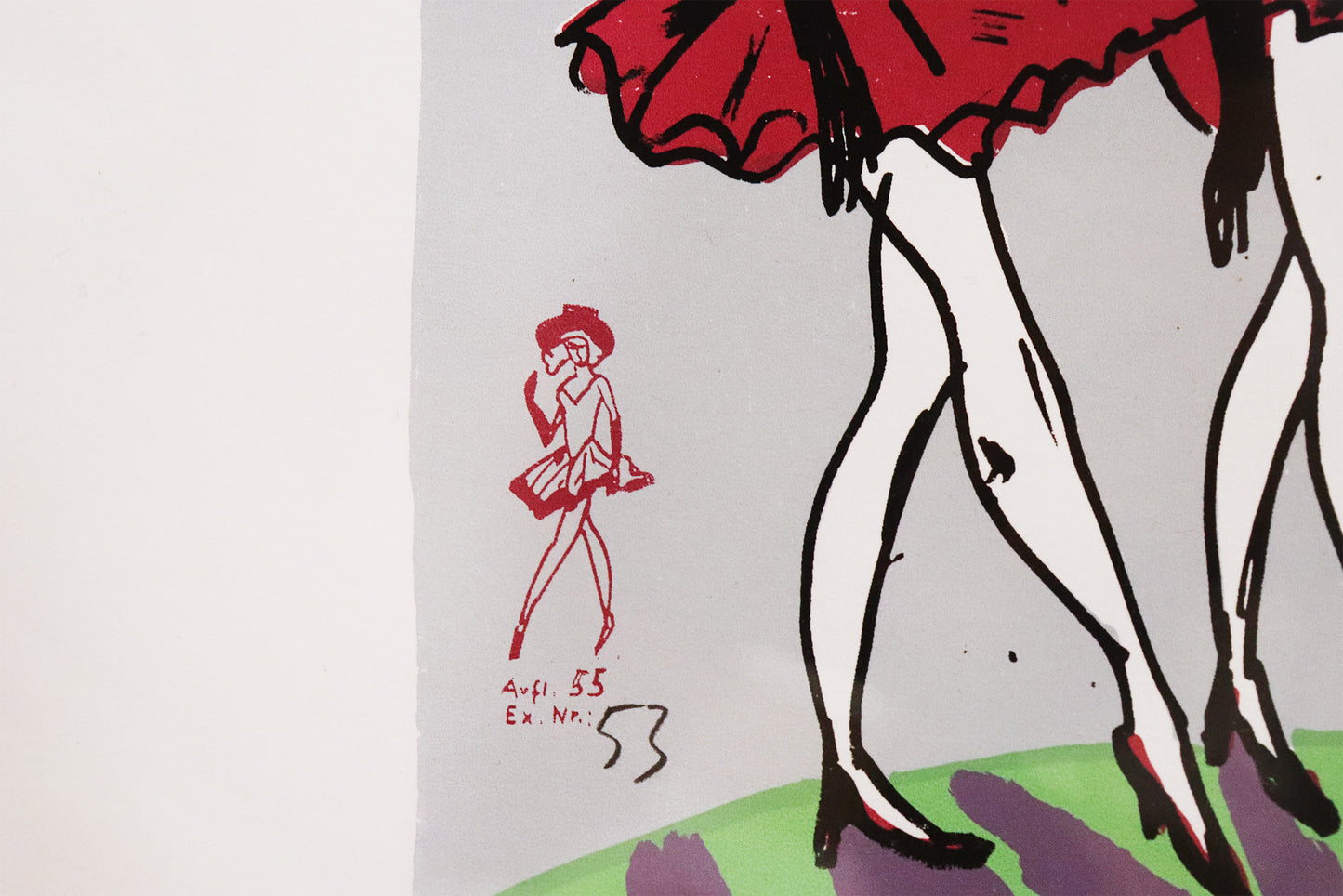 Druck Edition Trodler, von Wolf-Dieter Pfennig, Titel "girls" – Detailaufnahme der Vignette Edition Trodler. Erhältlich bei Galerie Waldbach - What The Artist Made